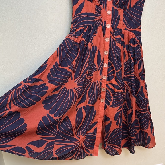 Anthropologie Hutch Indy Sleeveless V-Neck Button-Front Midi Dress size 12 - Picture 7 of 12